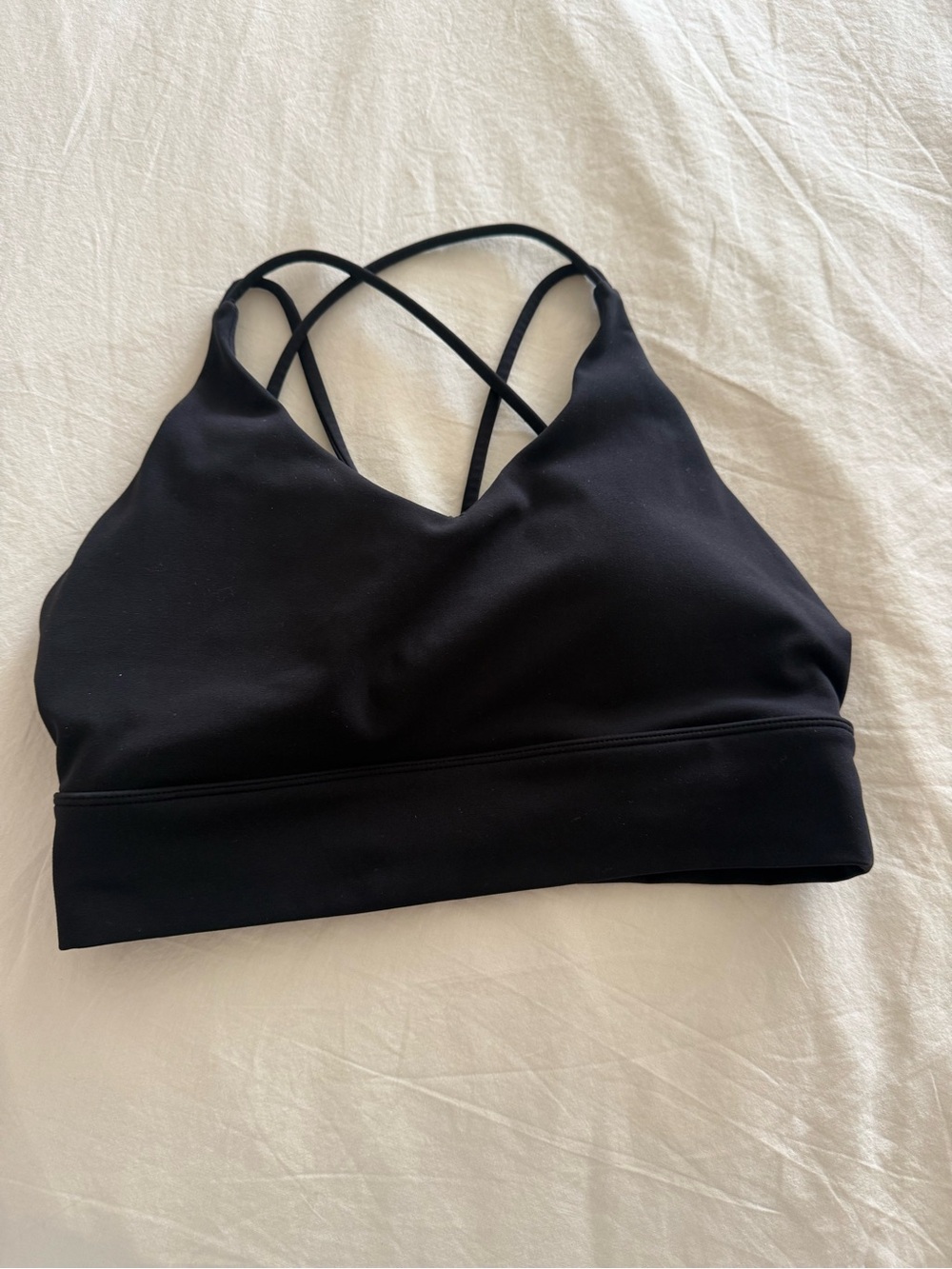 Lorna Jane Black Crisscross Strappy Sports Bra